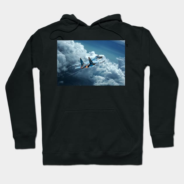 Flanker Burner Hoodie by aviationart